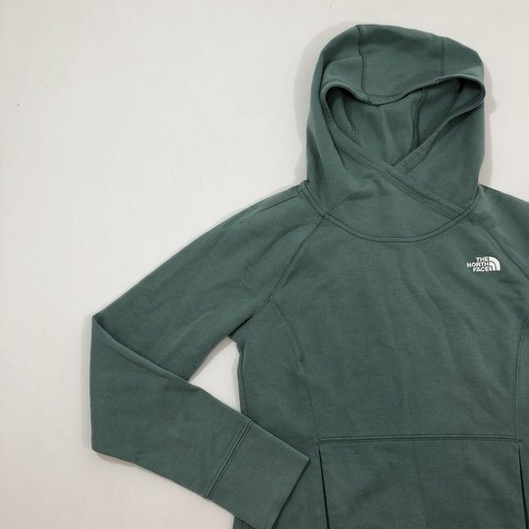 North Face Women's Green Hoodie Sweater Medium Wash Reg Fit Size Small S - Picture 5 of 12